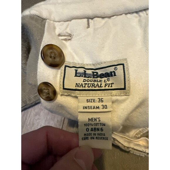 L.L. Bean Mens Double L Corduroy Pants Natural Fit Size 36/30 100% Cotton Khaki - Picture 3 of 4